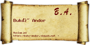 Bukó Andor névjegykártya