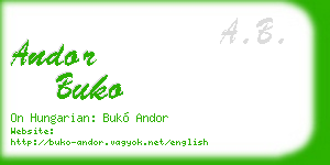 andor buko business card